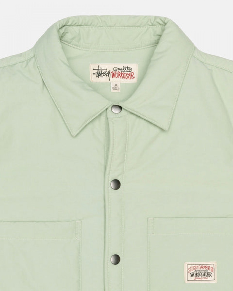 Camisa Jaquetas Stussy Acolchoado Tech Over Shirt Masculino Verdes Portugal | UVF-2743