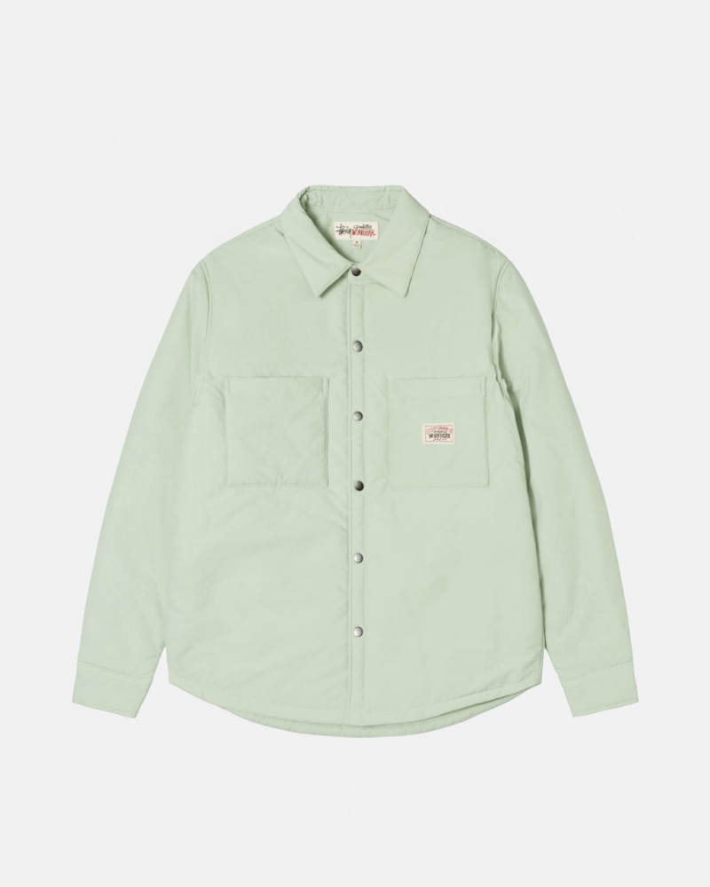 Camisa Jaquetas Stussy Acolchoado Tech Over Shirt Masculino Verdes Portugal | UVF-2743