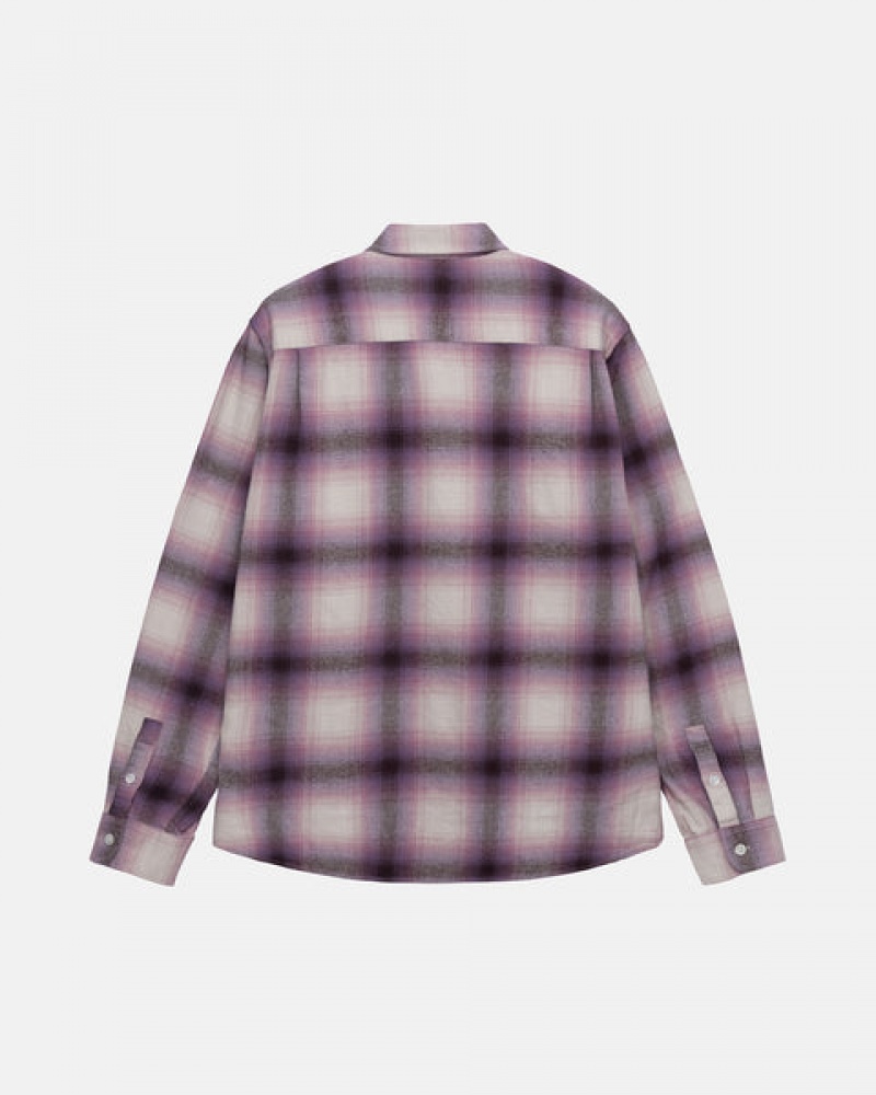 Camisas Stussy Bay Plaid Shirt Feminino Bordeaux Portugal | XRC-6026