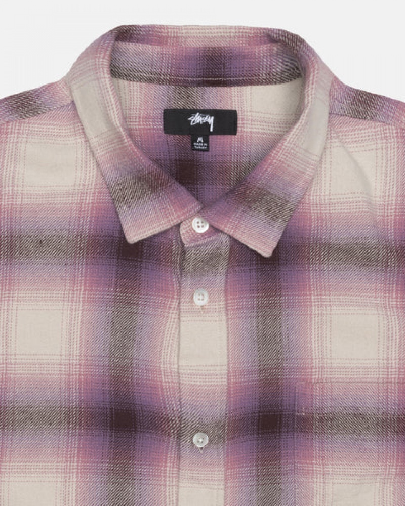 Camisas Stussy Bay Plaid Shirt Feminino Bordeaux Portugal | XRC-6026