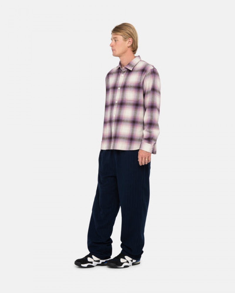 Camisas Stussy Bay Plaid Shirt Feminino Bordeaux Portugal | XRC-6026