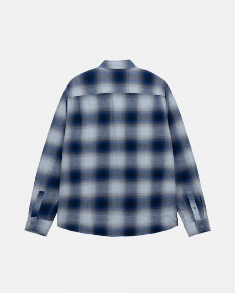 Camisas Stussy Bay Plaid Shirt Feminino Azul Marinho Portugal | NFI-6770