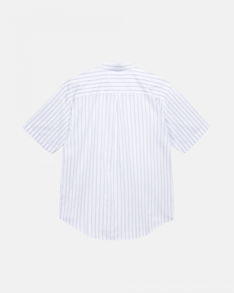 Camisas Stussy Boxy Listrado Shirt Feminino Branco Portugal | NXN-1775