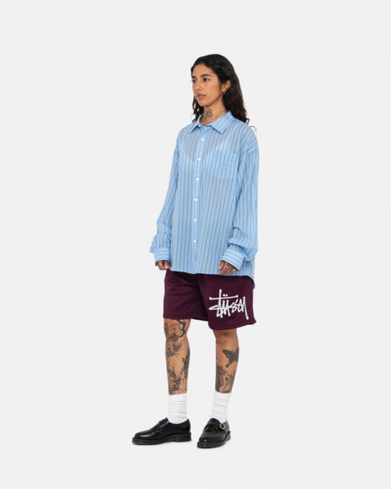 Camisas Stussy Light Weight Classicos Shirt Masculino Azuis Portugal | KVK-3518