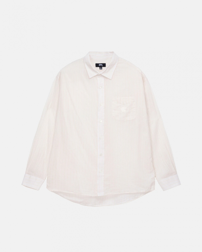 Camisas Stussy Light Weight Classicos Shirt Feminino Branco Portugal | XGJ-9638