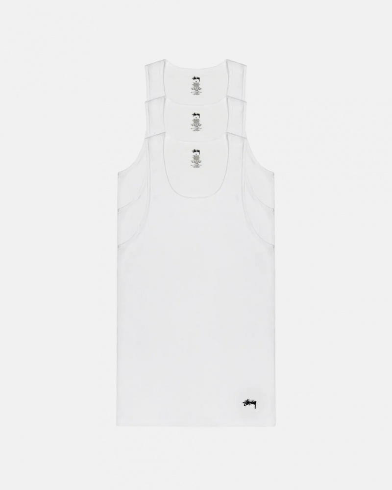 Camisas Stussy Stussy Tank Undershirt Feminino Branco Portugal | FAS-1344