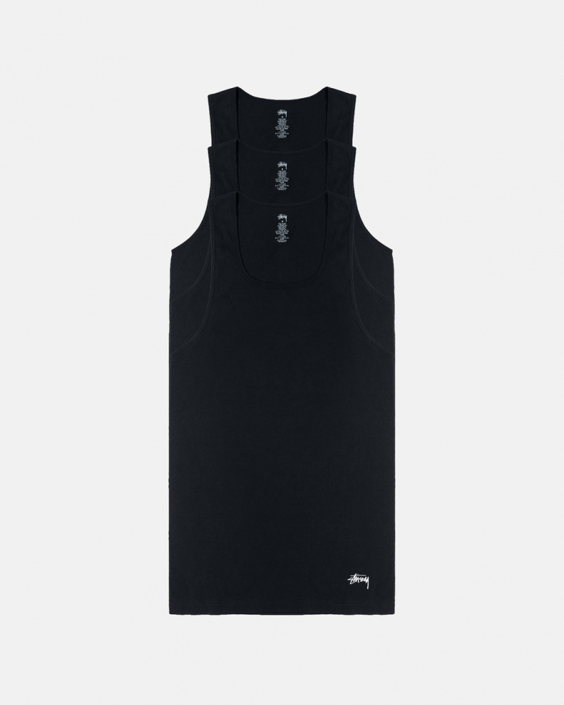 Camisas Stussy Stussy Tank Undershirt Masculino Pretas Portugal | YUY-4139