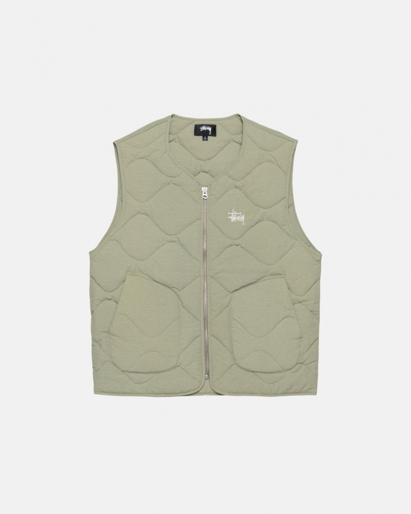 Colete Stussy Recycled Nylon Liner Vest Masculino Marrom Portugal | FCC-3414