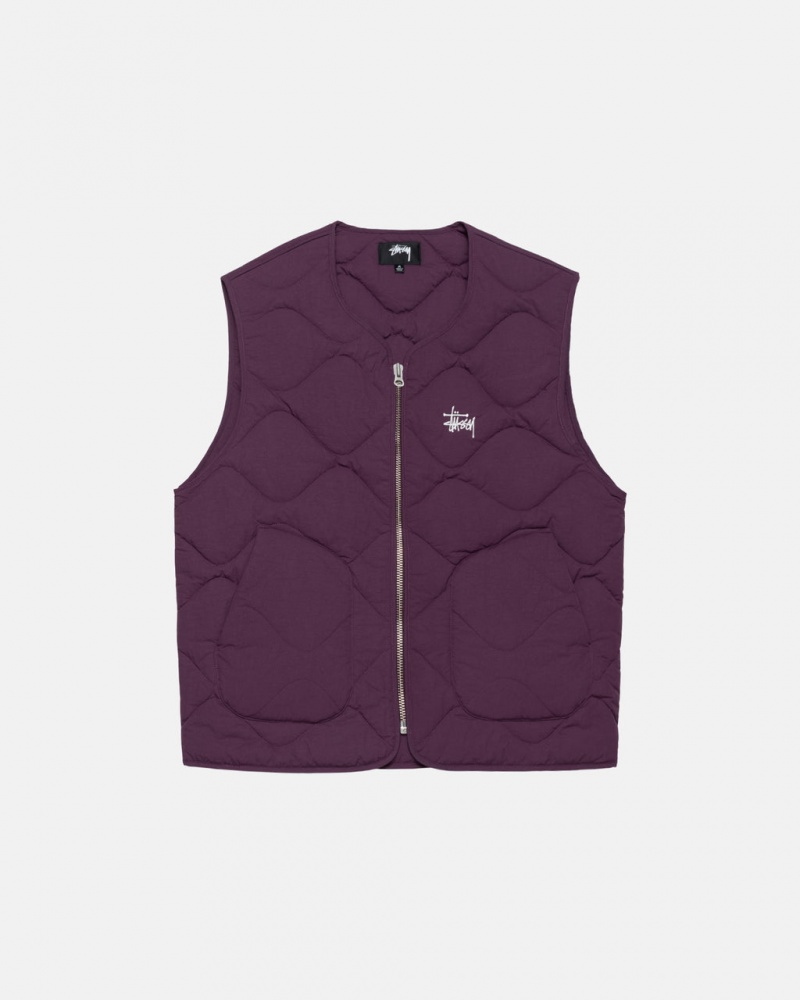 Colete Stussy Recycled Nylon Liner Vest Masculino Fucsia Portugal | KGV-1742