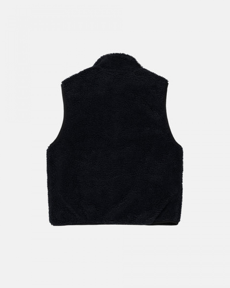 Colete Stussy Sherpa Reversible Vest Feminino Pretas Portugal | YFN-7395