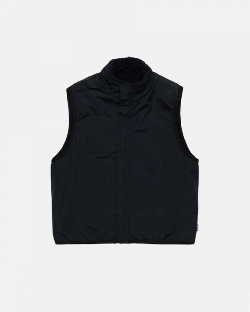 Colete Stussy Sherpa Reversible Vest Feminino Pretas Portugal | YFN-7395