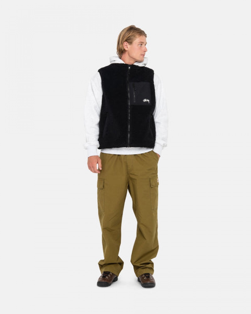 Colete Stussy Sherpa Reversible Vest Feminino Pretas Portugal | YFN-7395