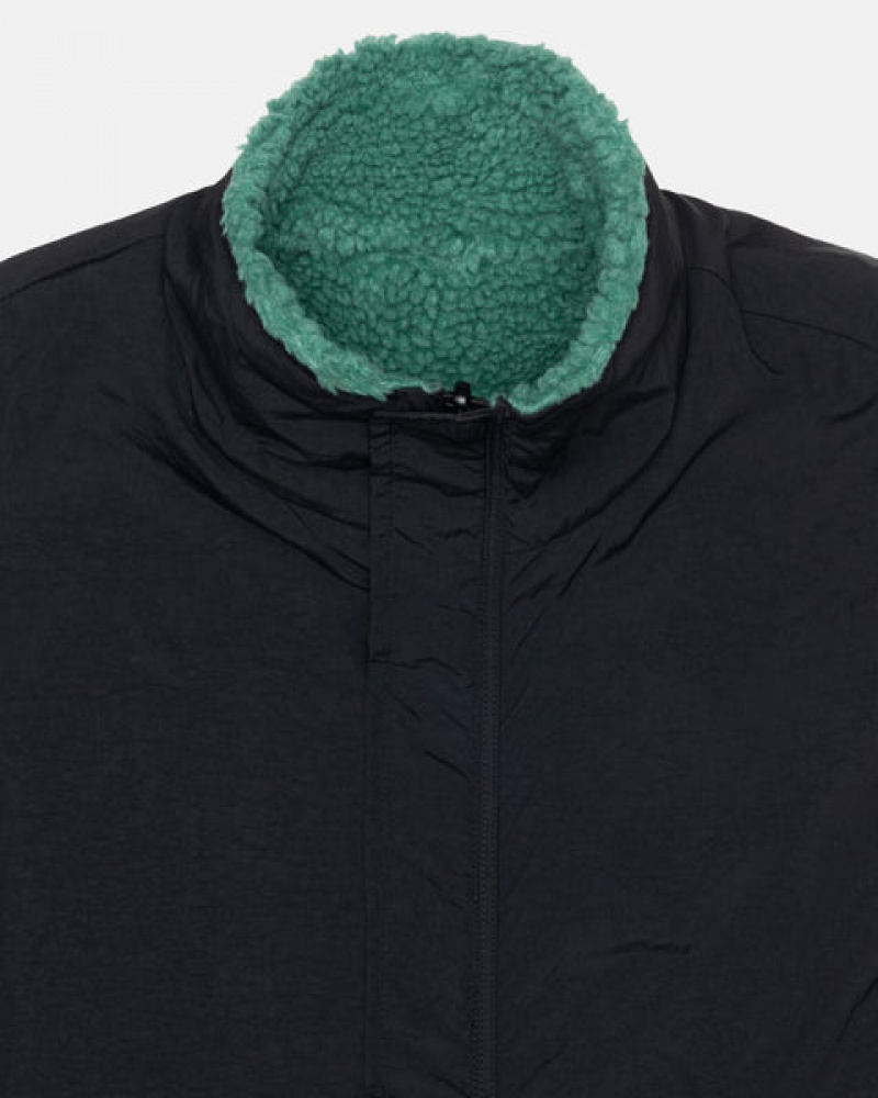 Colete Stussy Sherpa Reversible Vest Masculino Turquesa Portugal | DBH-1809