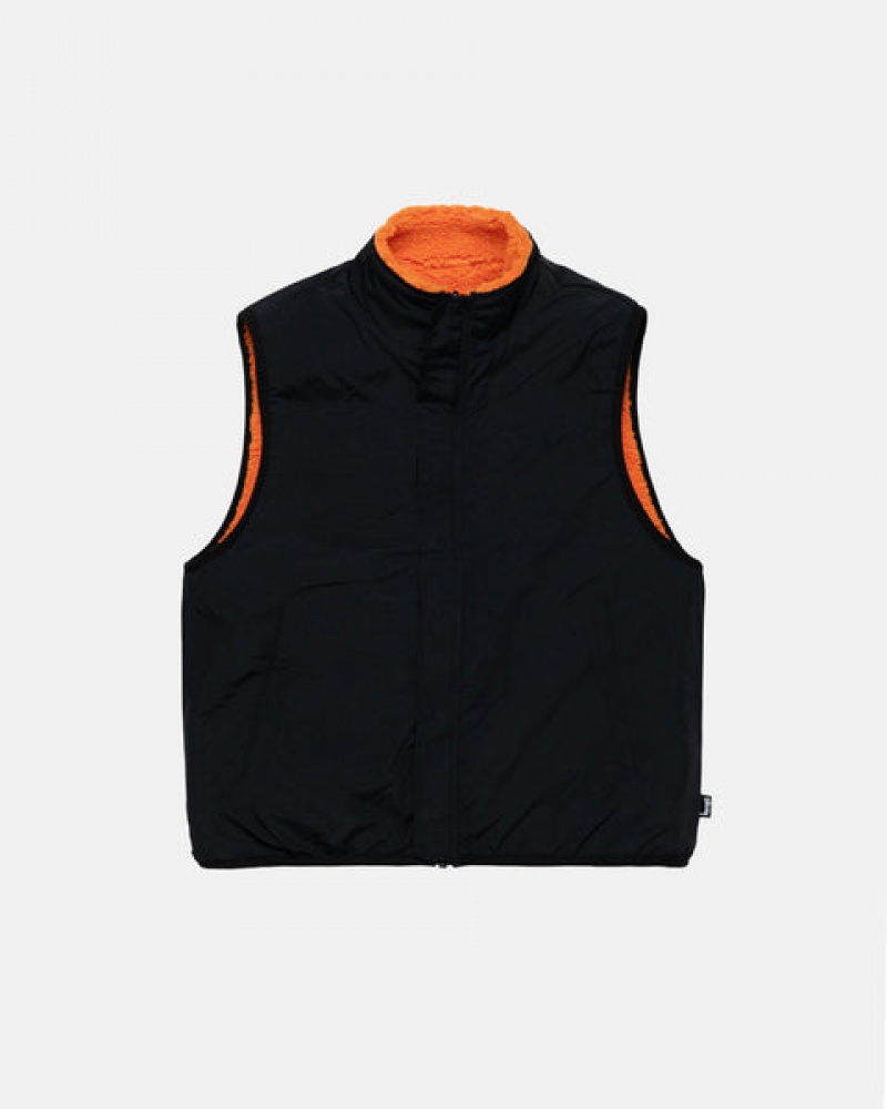 Colete Stussy Sherpa Reversible Vest Masculino Amarelas Portugal | VJB-6862