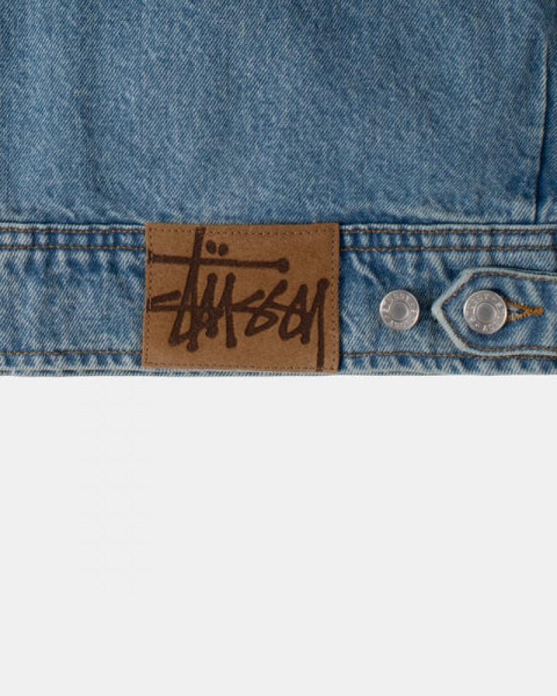 Denim Stussy Zip Trabalho Jacket Denim Feminino Azuis Portugal | KSM-8824