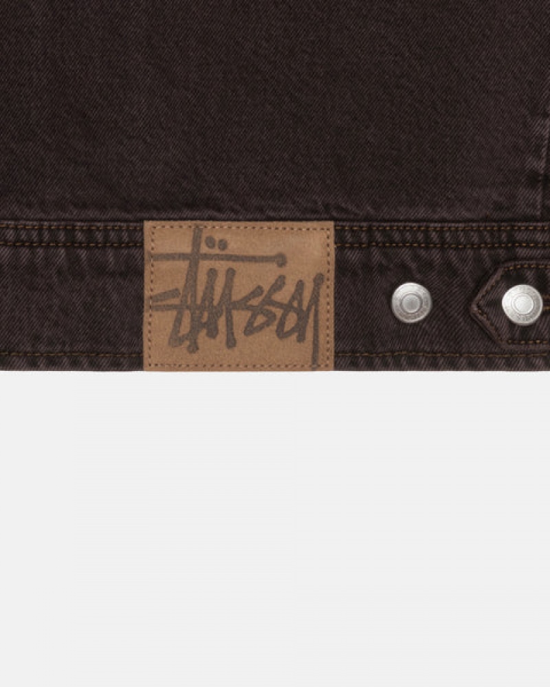 Denim Stussy Zip Trabalho Jacket Denim Masculino Pretas Portugal | ONT-7876