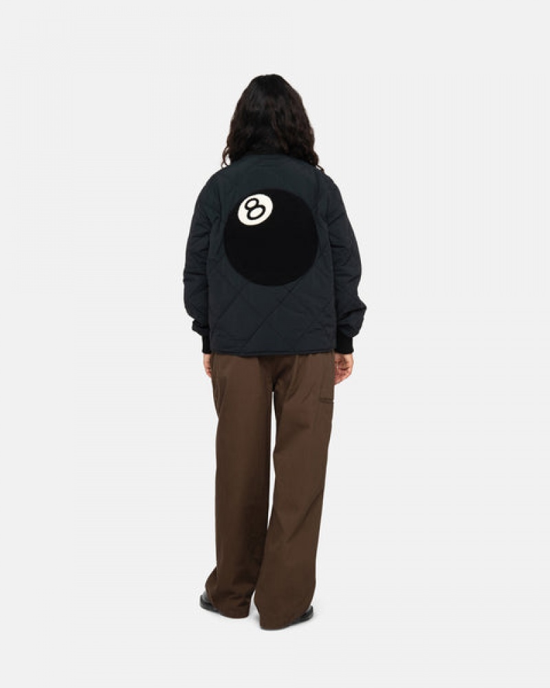 Jaquetas Stussy 8 Ball Acolchoado Liner Jacket Feminino Pretas Portugal | GCJ-1233