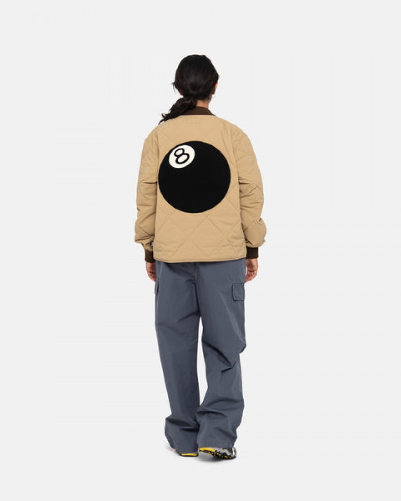 Jaquetas Stussy 8 Ball Acolchoado Liner Jacket Feminino Marrom Portugal | ASX-0264