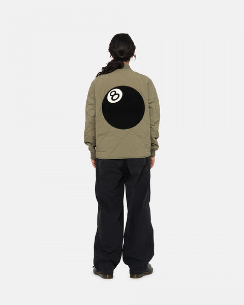 Jaquetas Stussy 8 Ball Acolchoado Liner Jacket Masculino Verde Oliva Portugal | LRB-5805