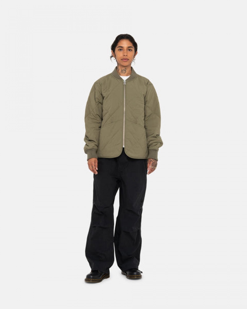 Jaquetas Stussy 8 Ball Acolchoado Liner Jacket Masculino Verde Oliva Portugal | LRB-5805