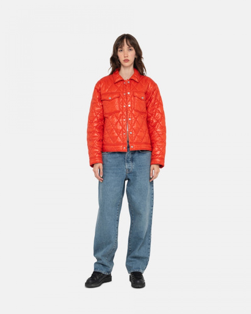 Jaquetas Stussy Ranch Jacket Acolchoado Nylon Masculino Vermelhas Portugal | FTN-1022