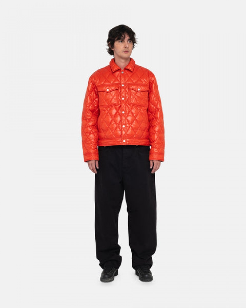 Jaquetas Stussy Ranch Jacket Acolchoado Nylon Masculino Vermelhas Portugal | FTN-1022