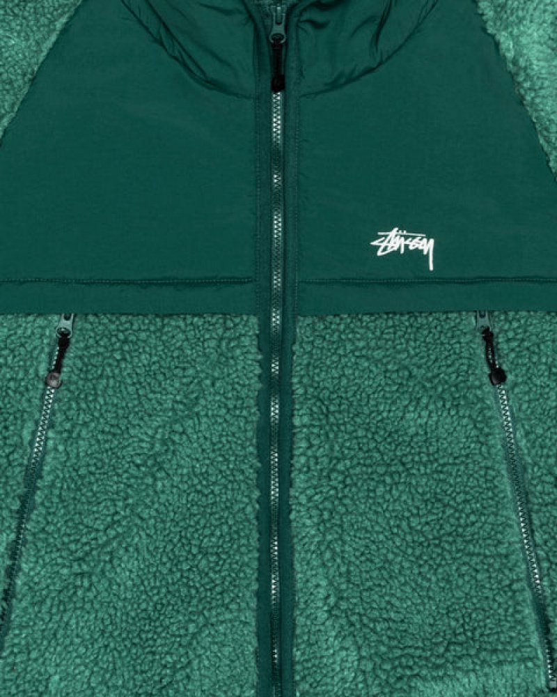 Jaquetas Stussy Sherpa Paneled Encapuzado Jacket Feminino Turquesa Portugal | IQF-3041