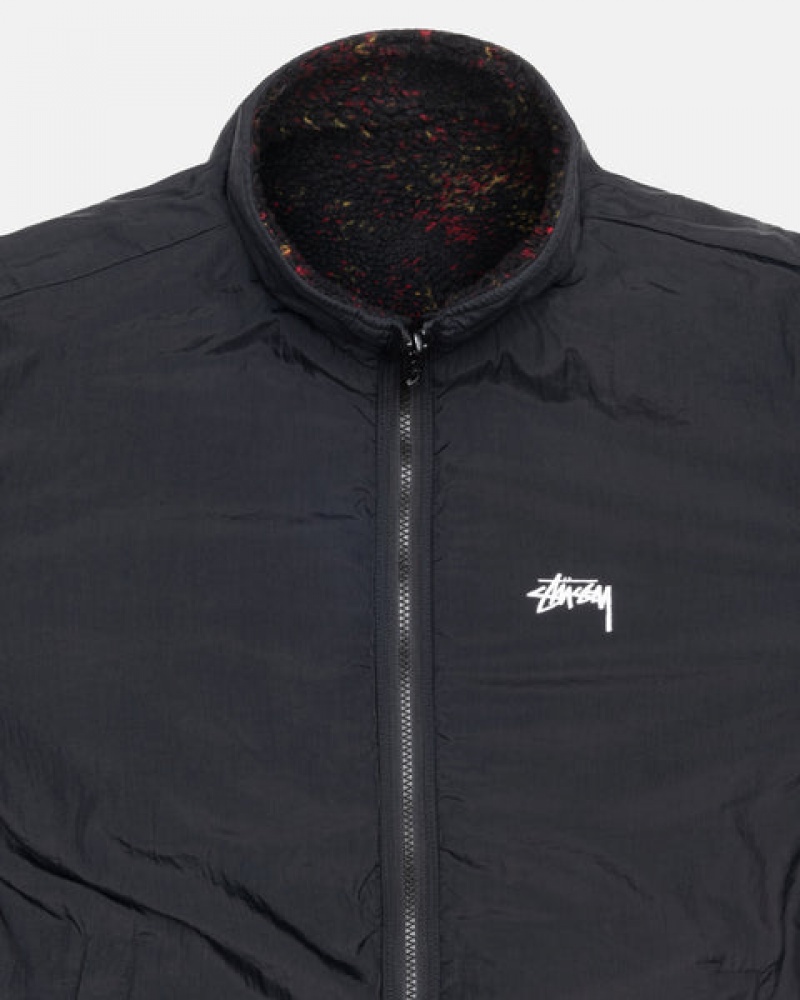 Jaquetas Stussy Sherpa Reversible Jacket Masculino Pretas Vermelhas Portugal | SXE-6092