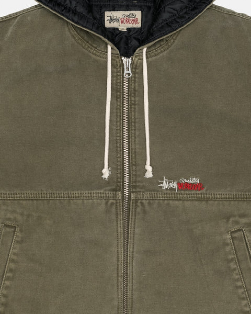 Jaquetas Stussy Trabalho Jacket Insulated Lona Feminino Verde Oliva Portugal | GIS-8149