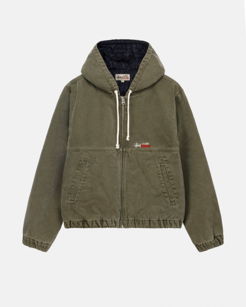 Jaquetas Stussy Trabalho Jacket Insulated Lona Feminino Verde Oliva Portugal | GIS-8149