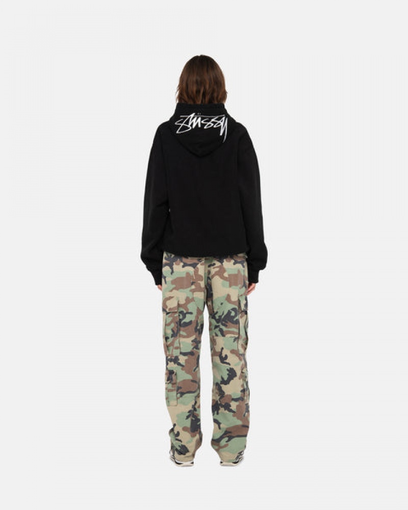 Hoodie Stussy Back Hood Applique Hoodie Feminino Pretas Portugal | JJY-4185