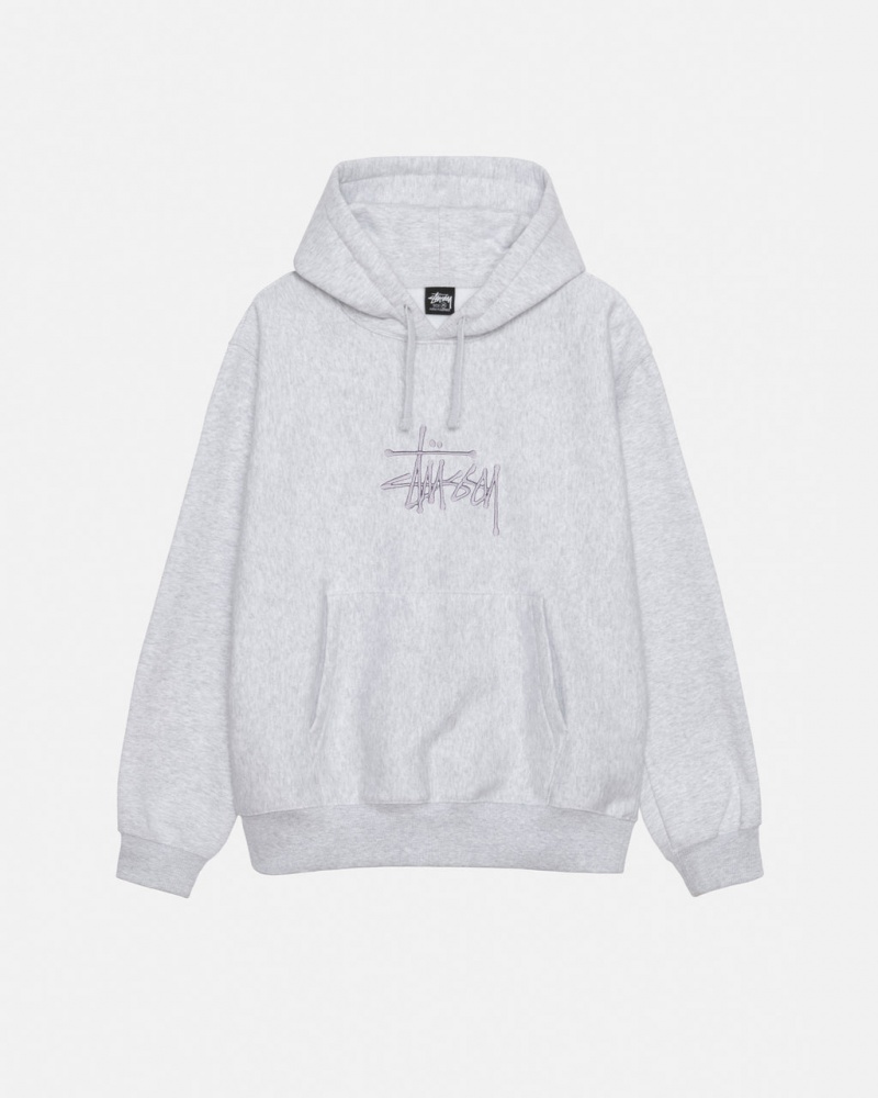 Hoodie Stussy Basic Applique Hoodie Masculino Cinzentas Portugal | QKD-5883