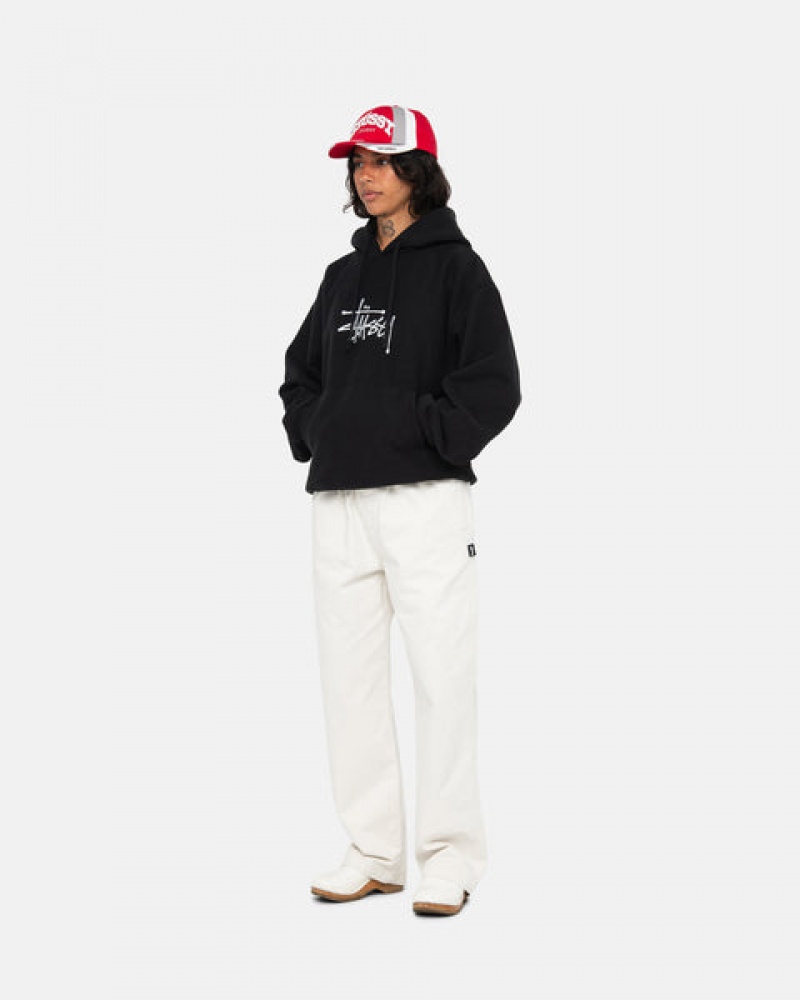 Hoodie Stussy Basic Applique Hoodie Feminino Pretas Portugal | SEQ-6119