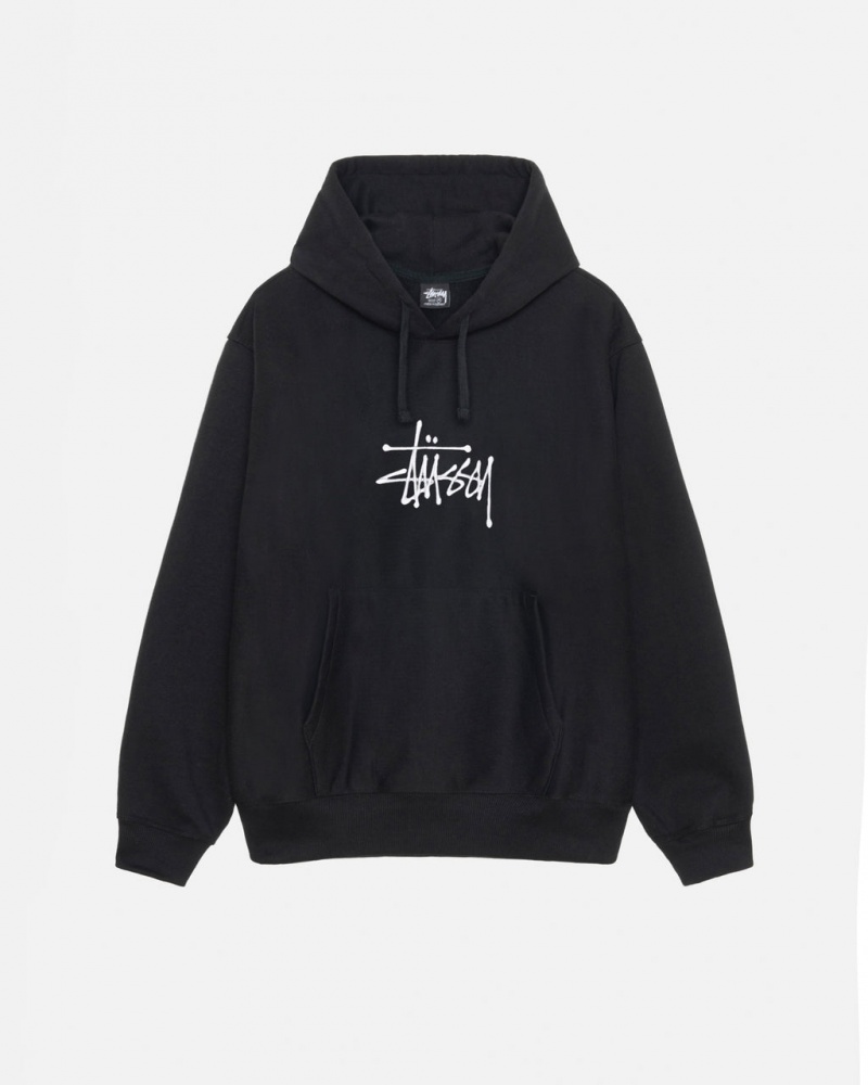 Hoodie Stussy Basic Applique Hoodie Feminino Pretas Portugal | SEQ-6119