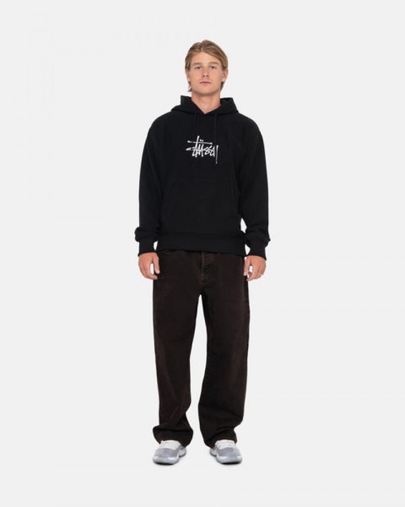 Hoodie Stussy Basic Applique Hoodie Masculino Pretas Portugal | AAD-4372