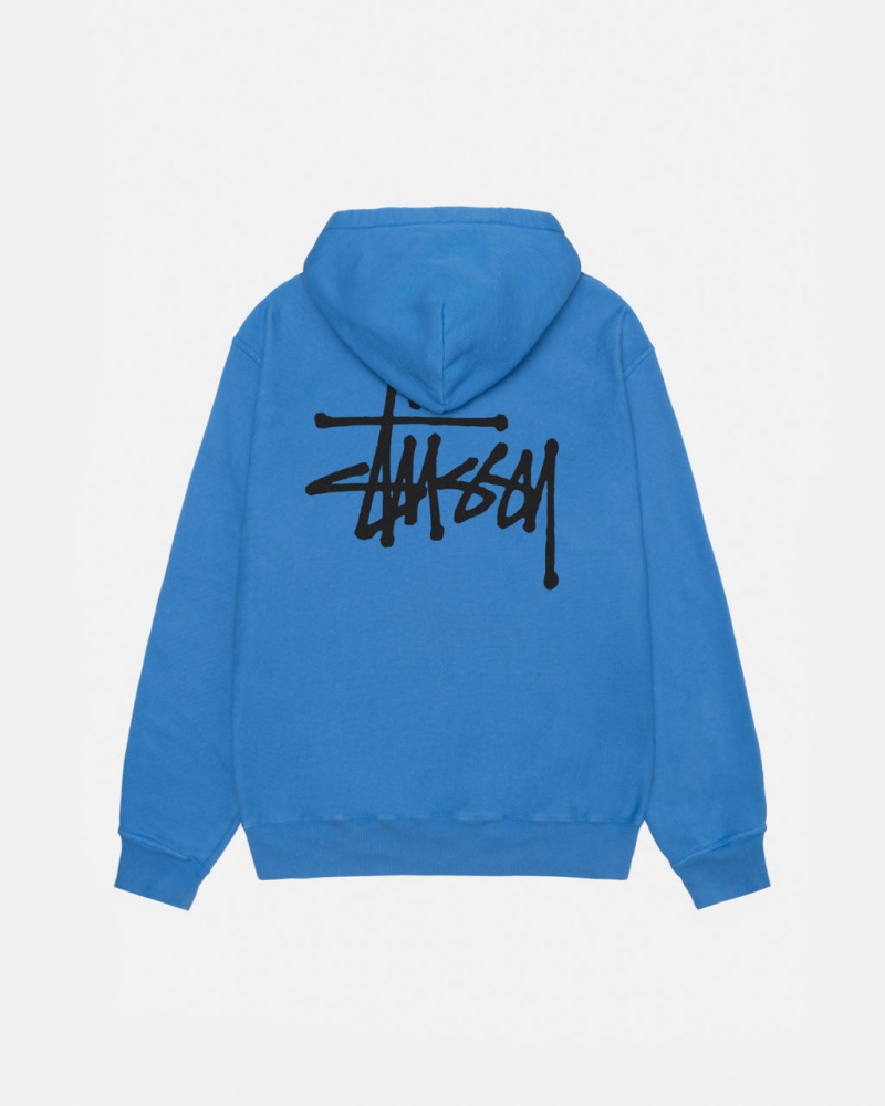 Hoodie Stussy Basic Stussy Hoodie Pigment Dyed Feminino Azuis Portugal | RDO-0649