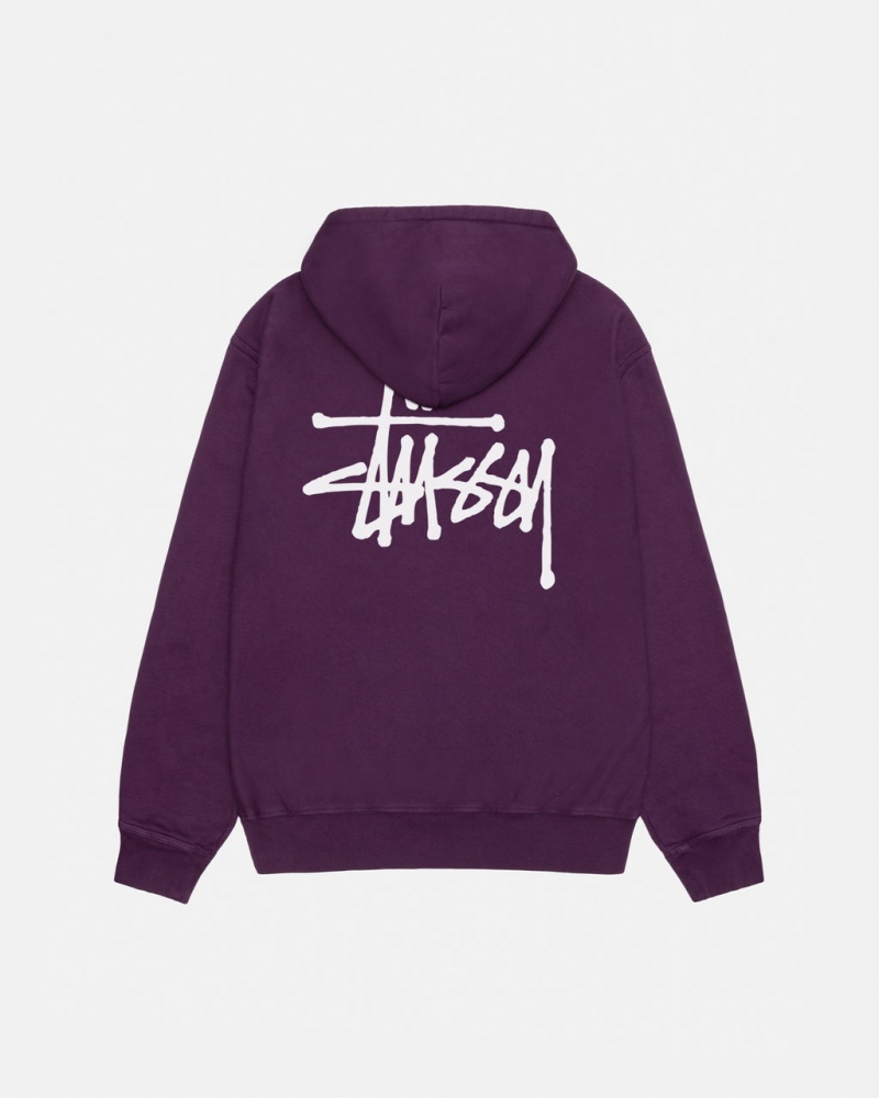 Hoodie Stussy Basic Stussy Hoodie Pigment Dyed Feminino Roxo Portugal | ALZ-4546