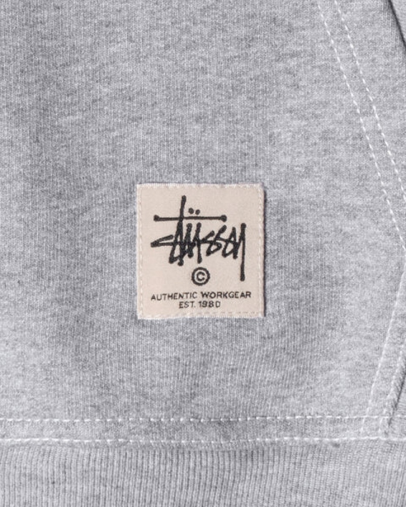 Hoodie Stussy Contrast Stitch Label Hoodie Masculino Cinzentas Portugal | IJI-2796