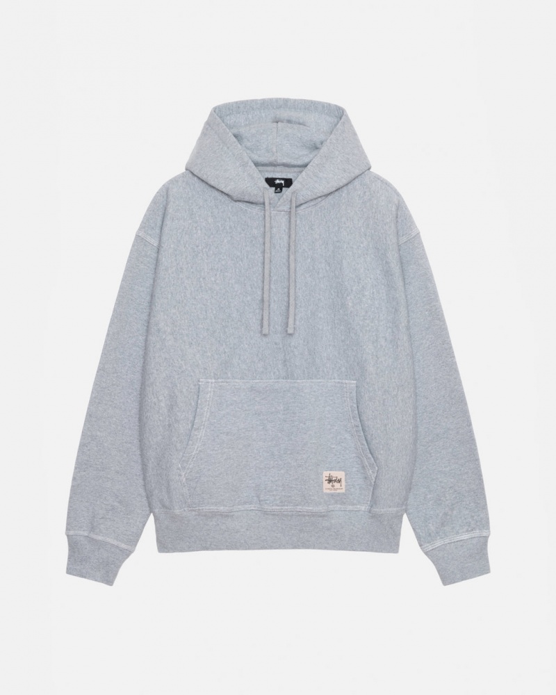 Hoodie Stussy Contrast Stitch Label Hoodie Masculino Cinzentas Portugal | IJI-2796