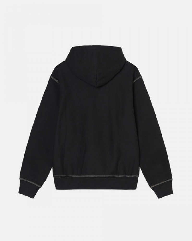 Hoodie Stussy Contrast Stitch Label Hoodie Feminino Pretas Portugal | KPC-9072