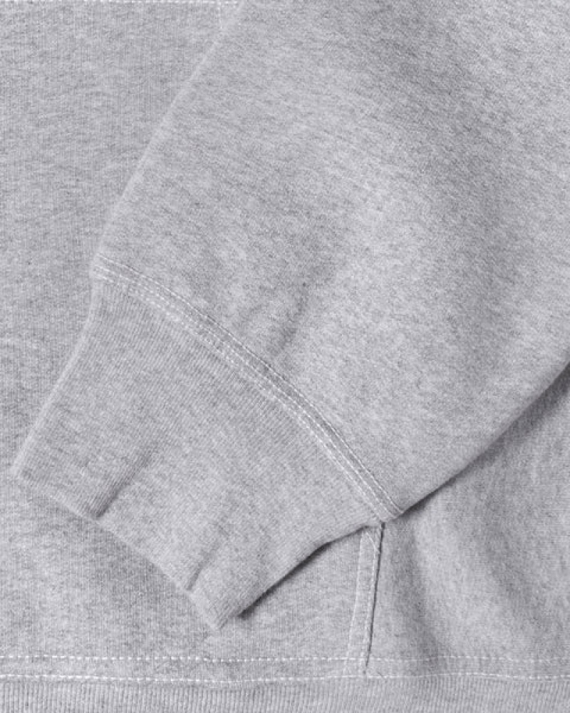 Hoodie Stussy Contrast Stitch Label Hoodie Feminino Cinzentas Portugal | OEO-2237