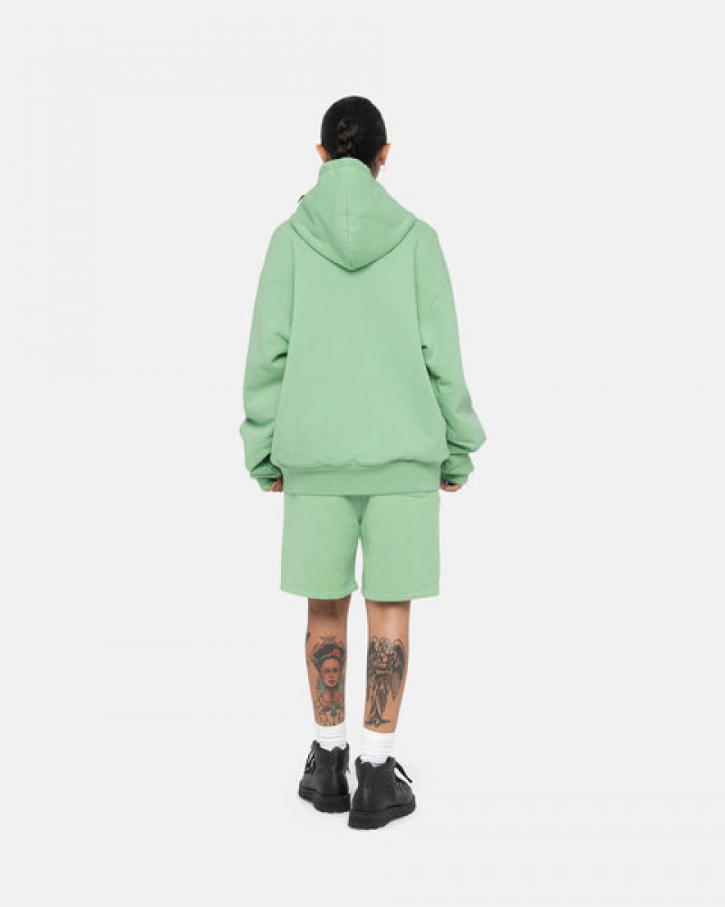 Hoodie Stussy Double Face Label Zip Hoodie Feminino Verdes Portugal | PKC-9199