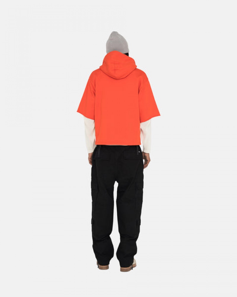 Hoodie Stussy Ss Boxy Cropped Hoodie Feminino Laranja Escuro Portugal | TGI-1199