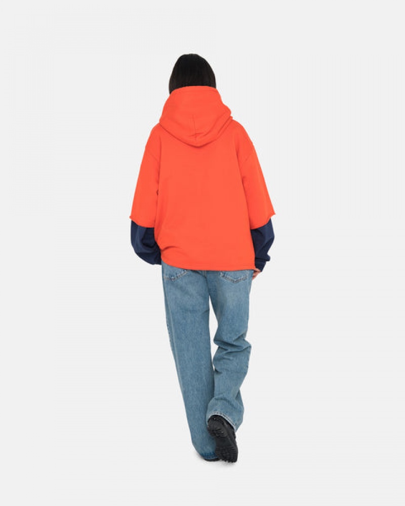 Hoodie Stussy Ss Boxy Cropped Hoodie Feminino Laranja Escuro Portugal | TGI-1199