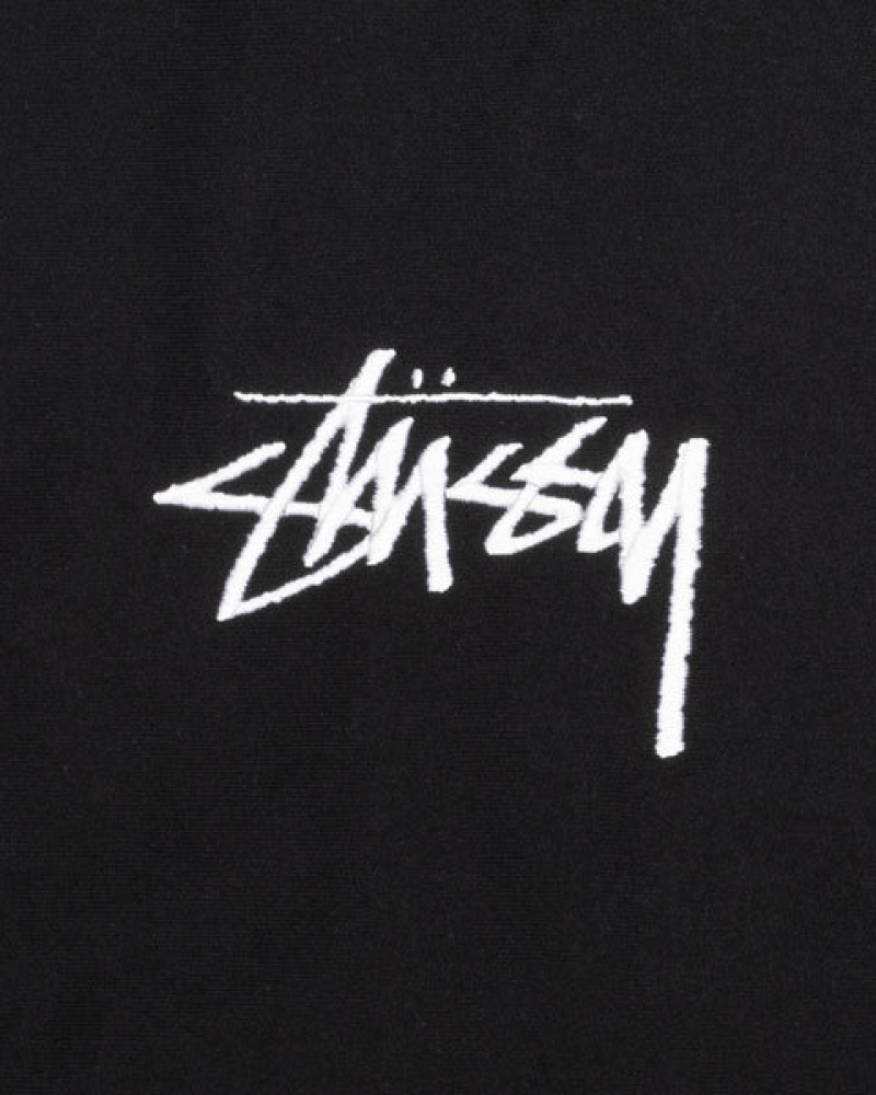 Hoodie Stussy Stock Logo Applique Hoodie Feminino Pretas Portugal | SRM-4269