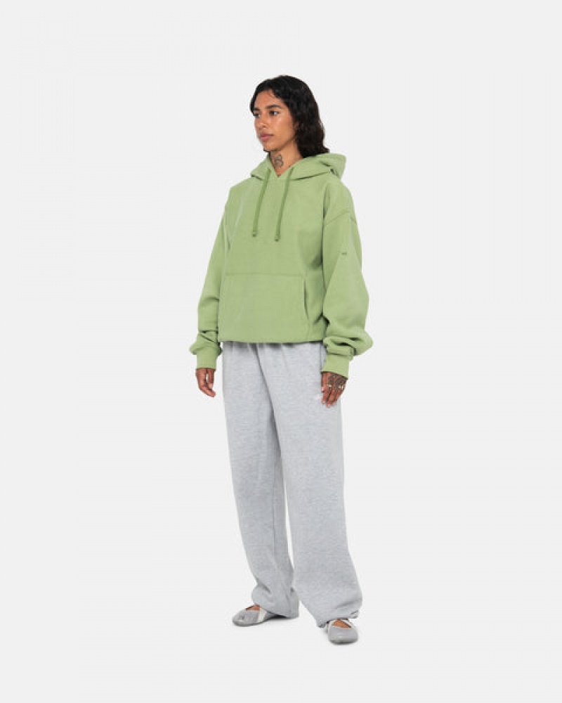 Sweatshirts Stussy Back Hood Applique Hood Feminino Verdes Portugal | UXO-5757