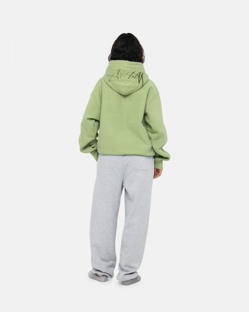 Sweatshirts Stussy Back Hood Applique Hood Feminino Verdes Portugal | UXO-5757