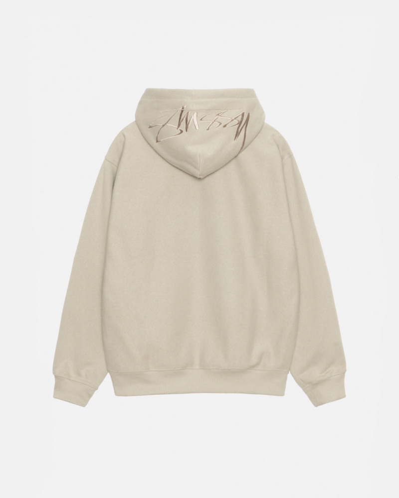 Sweatshirts Stussy Back Hood Applique Hood Feminino Caqui Portugal | CYT-0197