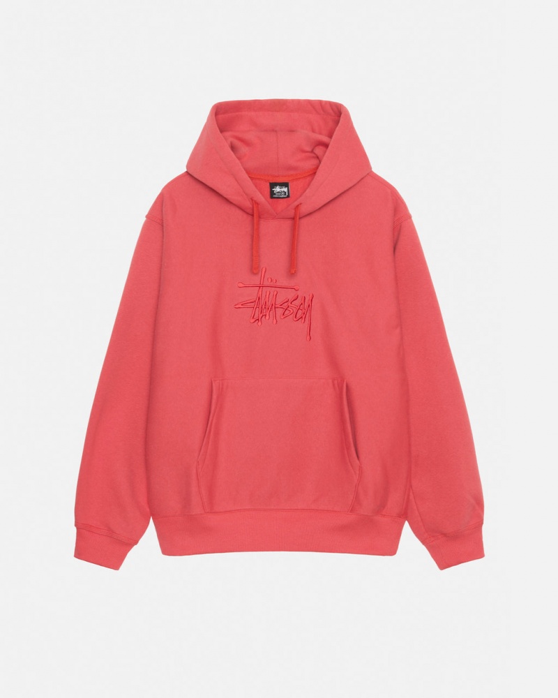 Sweatshirts Stussy Basic Applique Hood Feminino Vermelhas Portugal | EBQ-6317