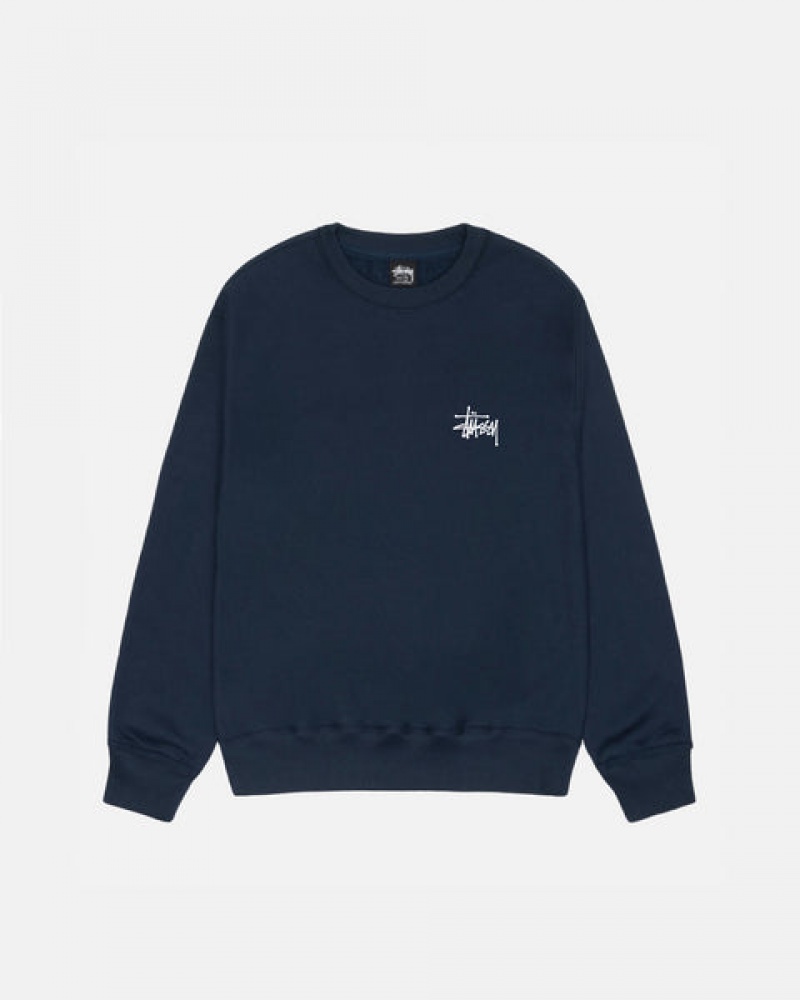 Sweatshirts Stussy Basic Stussy Crew Feminino Azul Marinho Portugal | FAR-5223